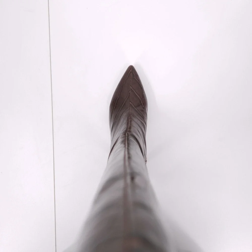 Guess Wayla Dark Brown Knee High Tall Pointed Toe Stiletto Boots Womens Size 8 M - Picture 9 of 15